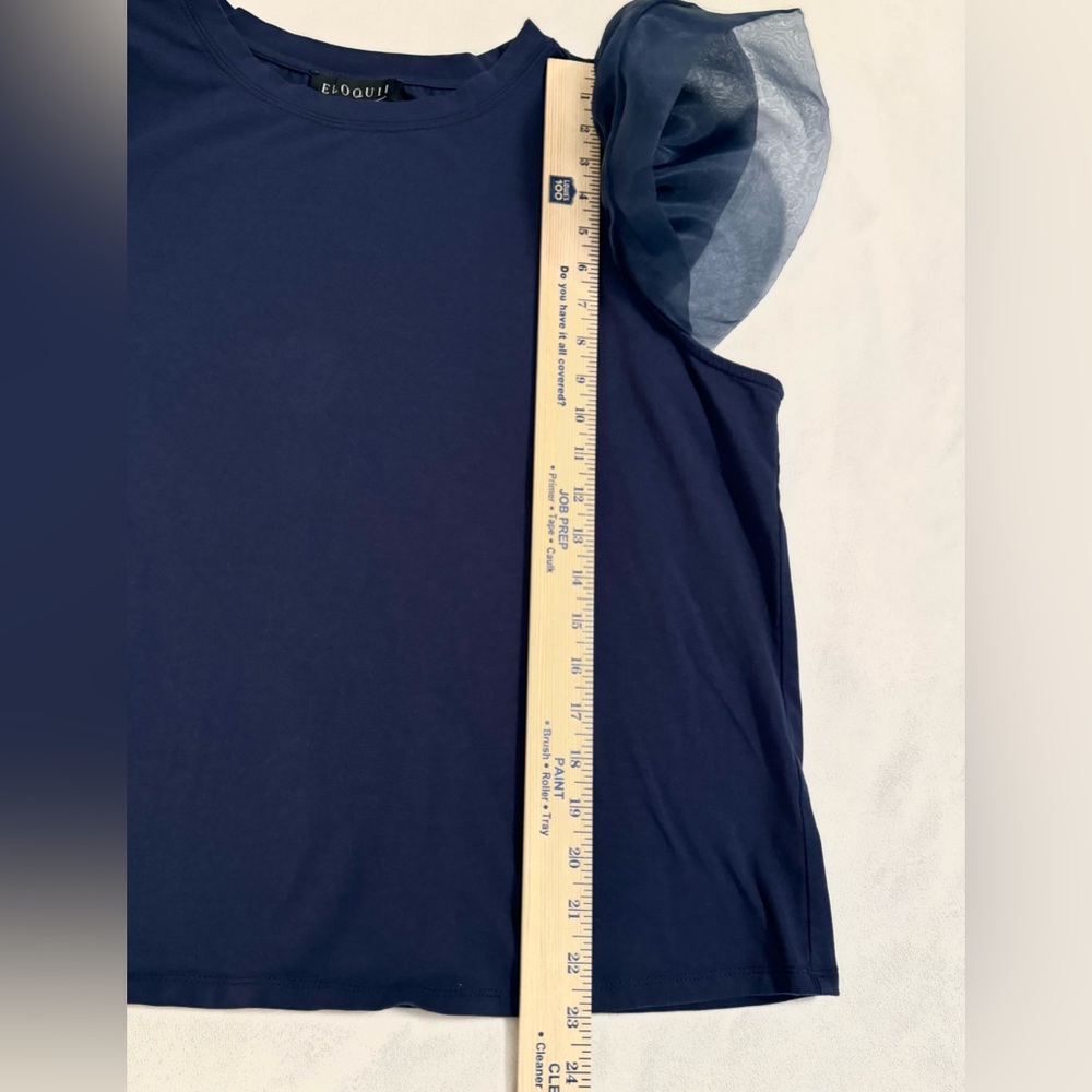 Eloquii Crewneck Sheer Flounce Flutter Short Slee… - image 7